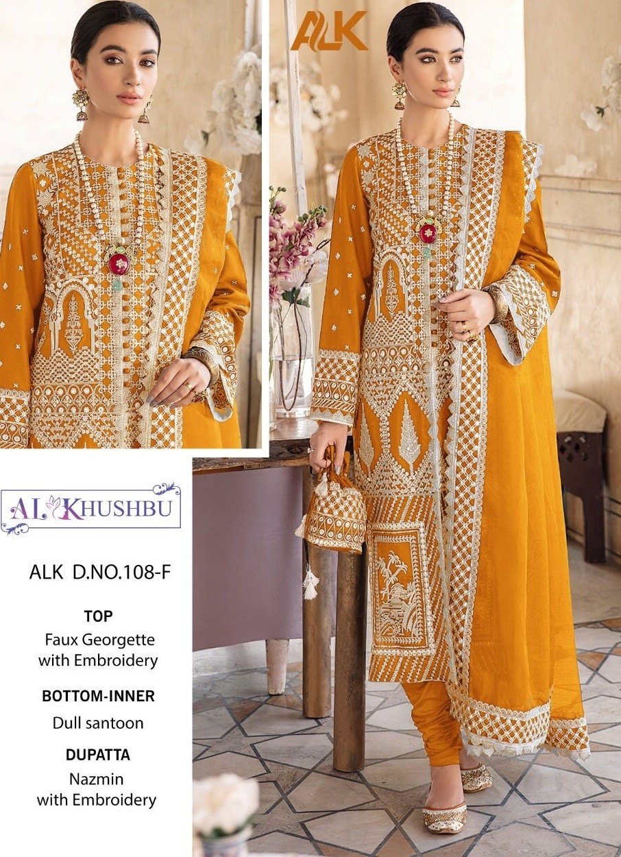 AL KHUSHBU ALK D-108 F HEAVY EMBROIDERED WHOLESALE