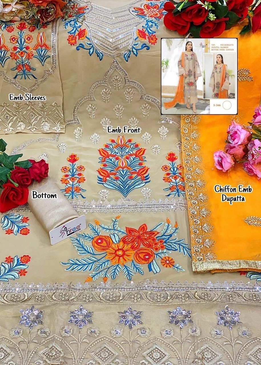 SHREE FABS S 346 HIT DESIGN PAKISTANI SUITS ONLINE