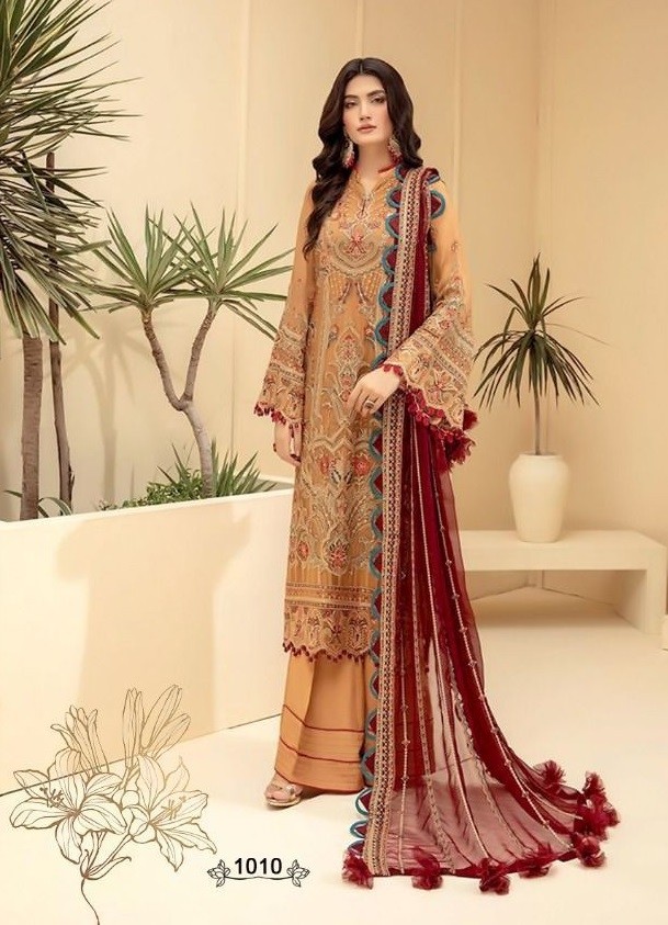 SANIYA TRENDZ BLOCKBUSTER VOL 1 1010 PAKISTANI SUITS MANUFACTURER