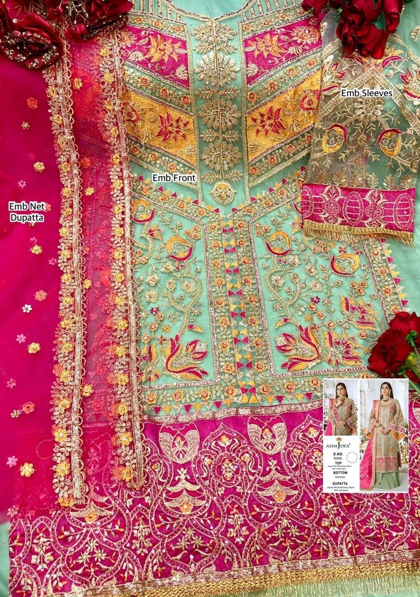 ASIM JOFA 56066 PAKISTANI SUITS SUPERHIT DESIGN IN SURAT