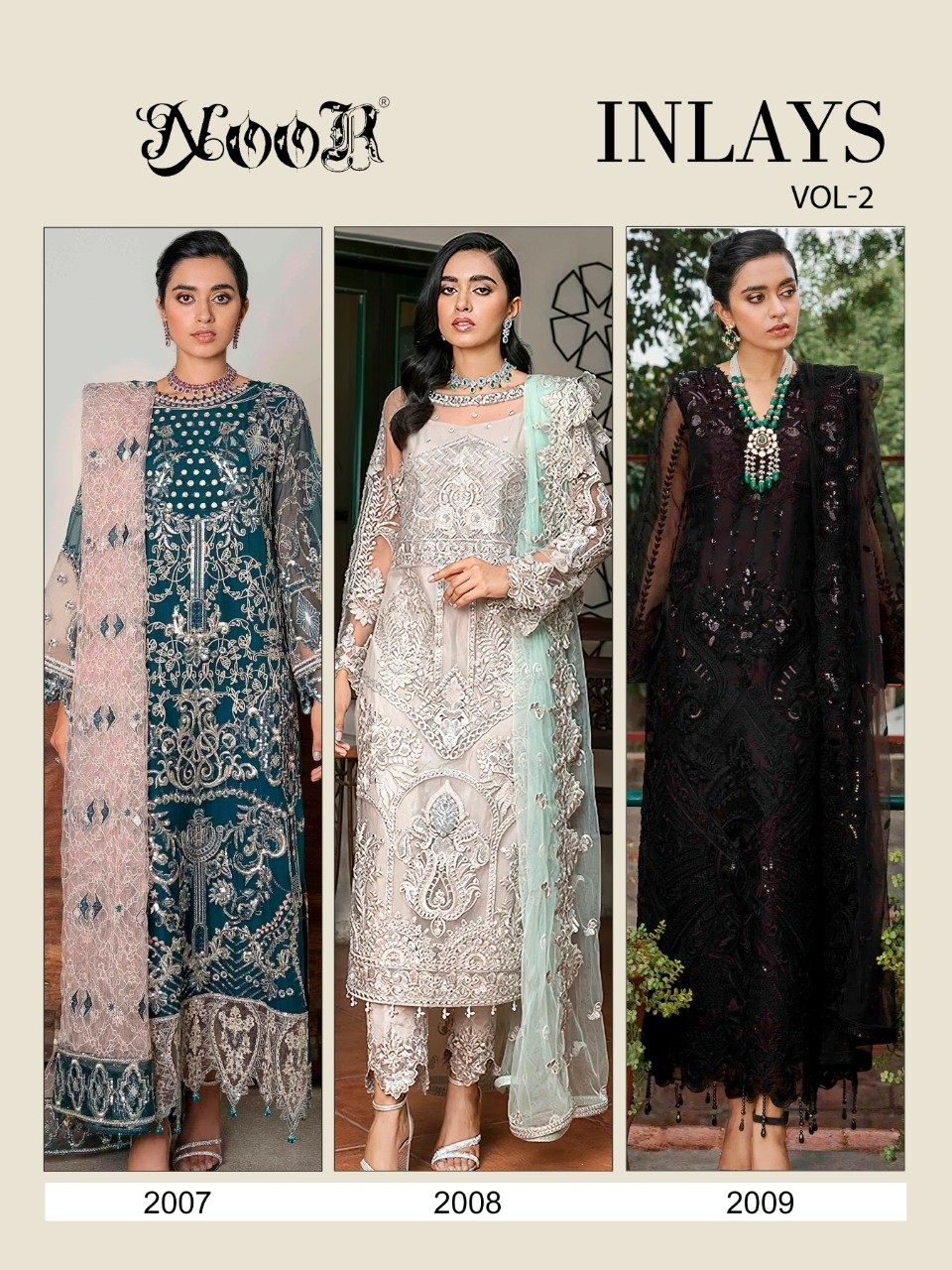 NOOR INLAYS VOL 2 2007 TO 2008 PAKISTANI SUITS WHOLESALER PRICE