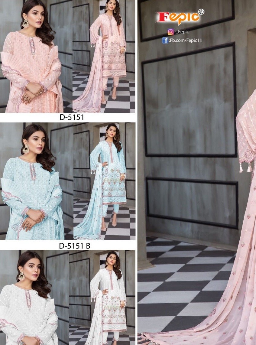 FEPIC ROSEMEEN 5151 TO 5151 C 4 DESIGN PAKISTANI SUITS IN SURAT 