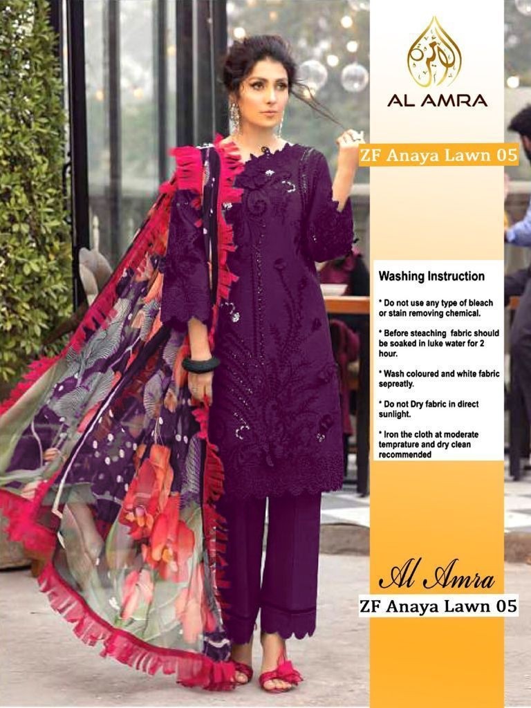 AL AMRA  ZF ANAYA LAWN 5 DEALER PAKISTANI SUITS