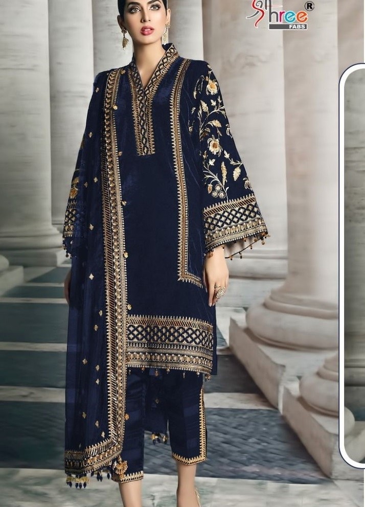 SHREE FABS S 439 NEVYBLUE SALWAR KAMEEZ FOX GEORGETTE 