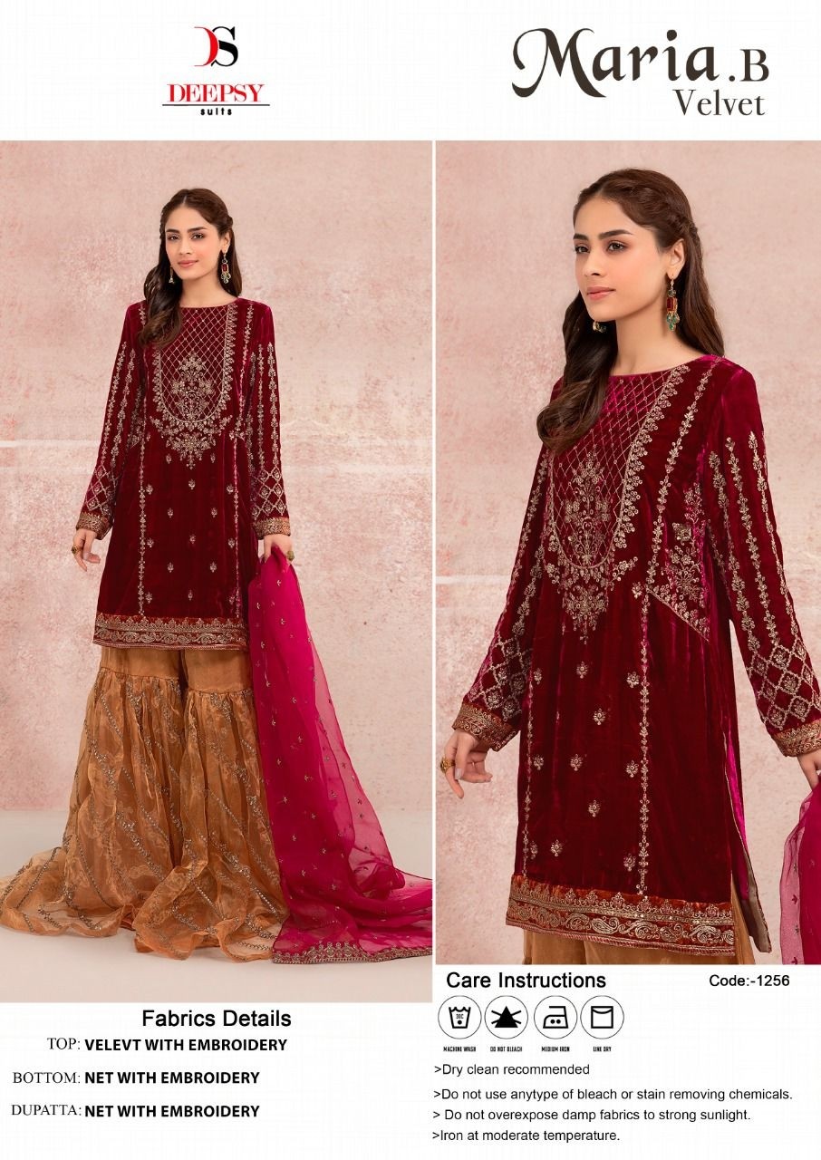 DEEPSY SUITS MARIA B VELVET 1256 PAKISTANI DRESS SHOPPING SINGLE