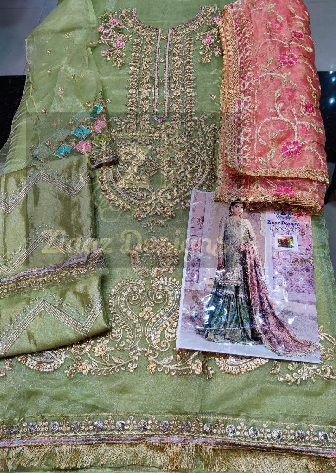 ZIAAZ DESIGNS 7773 E PAKISTANI SUITS SHIPPING FREE AVAILBALE