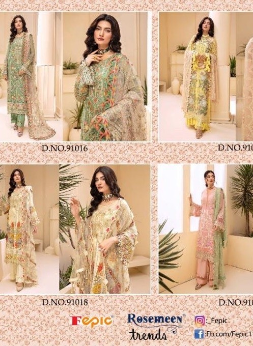 FEPIC ROSEMEEN TRENDS DN 91016 TO 91019 SALWAR KAMEEZ NEW CATALOGUE