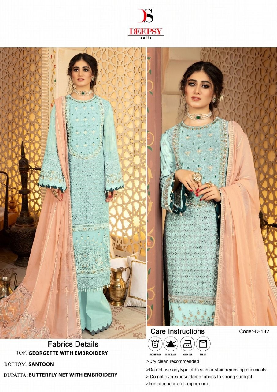 DEEPSY SUITS D 132 PAKISTANI DRESSES SURAT DEALER