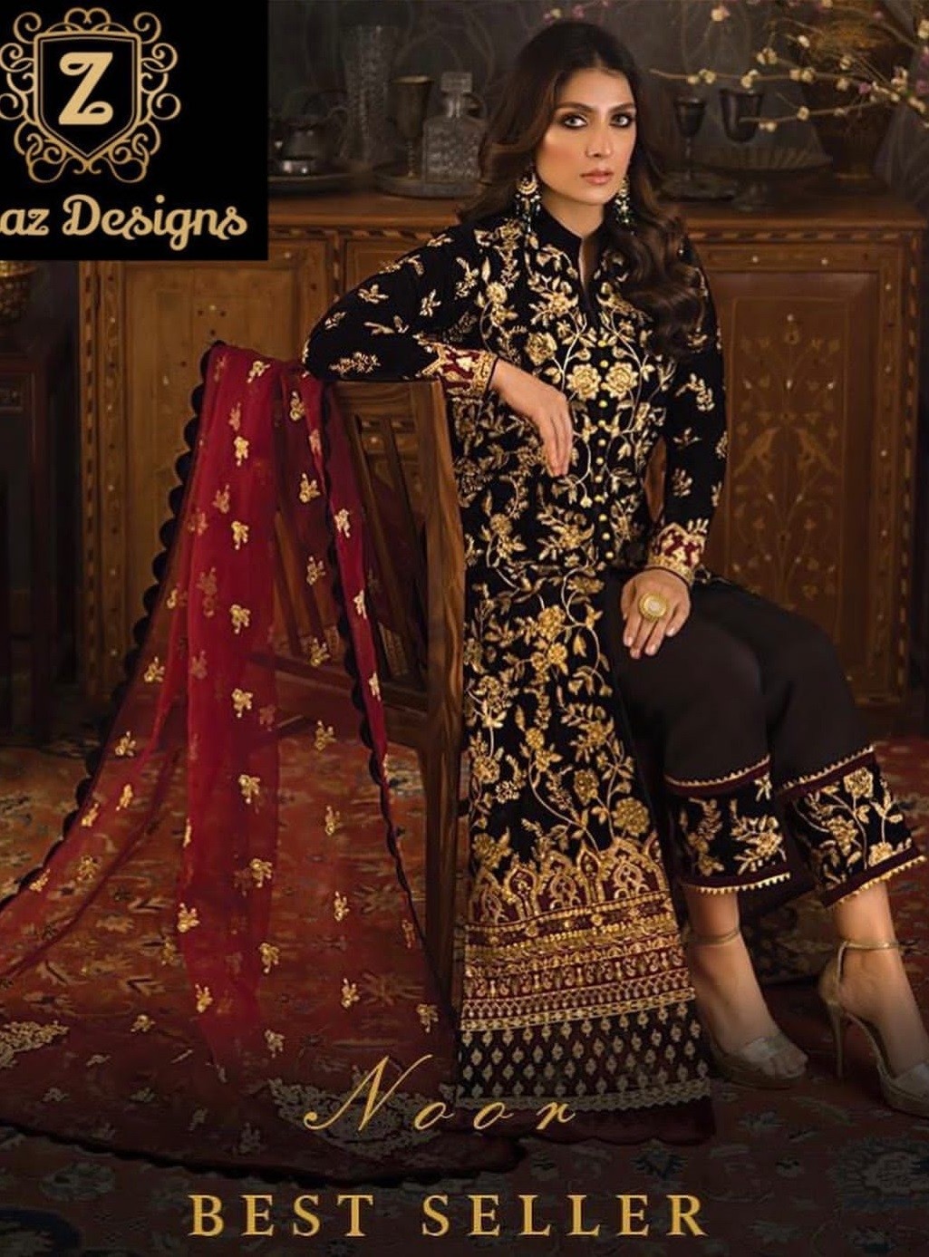 ZIAAZ DESIGNS NOOR BLACK SALWAR KAMEEZ BEST SELLER IN SURAT