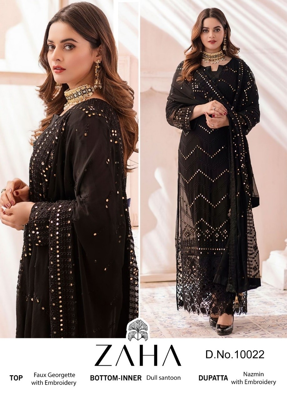 ZAHA 10022 BLACK PAKISTANI SALWAR KAMEEZ 