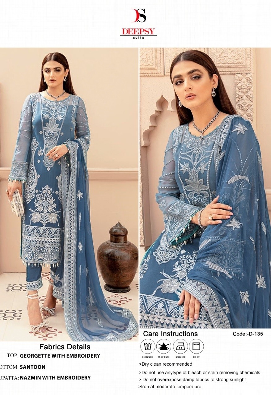 DEEPSY SUITS D 135 WHOLESALE PAKISTANI DRESSES