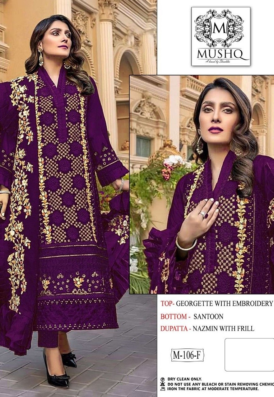 MUSHQ BY SHRADDHA M 106 F PAKISTANI STYLISH DRESS