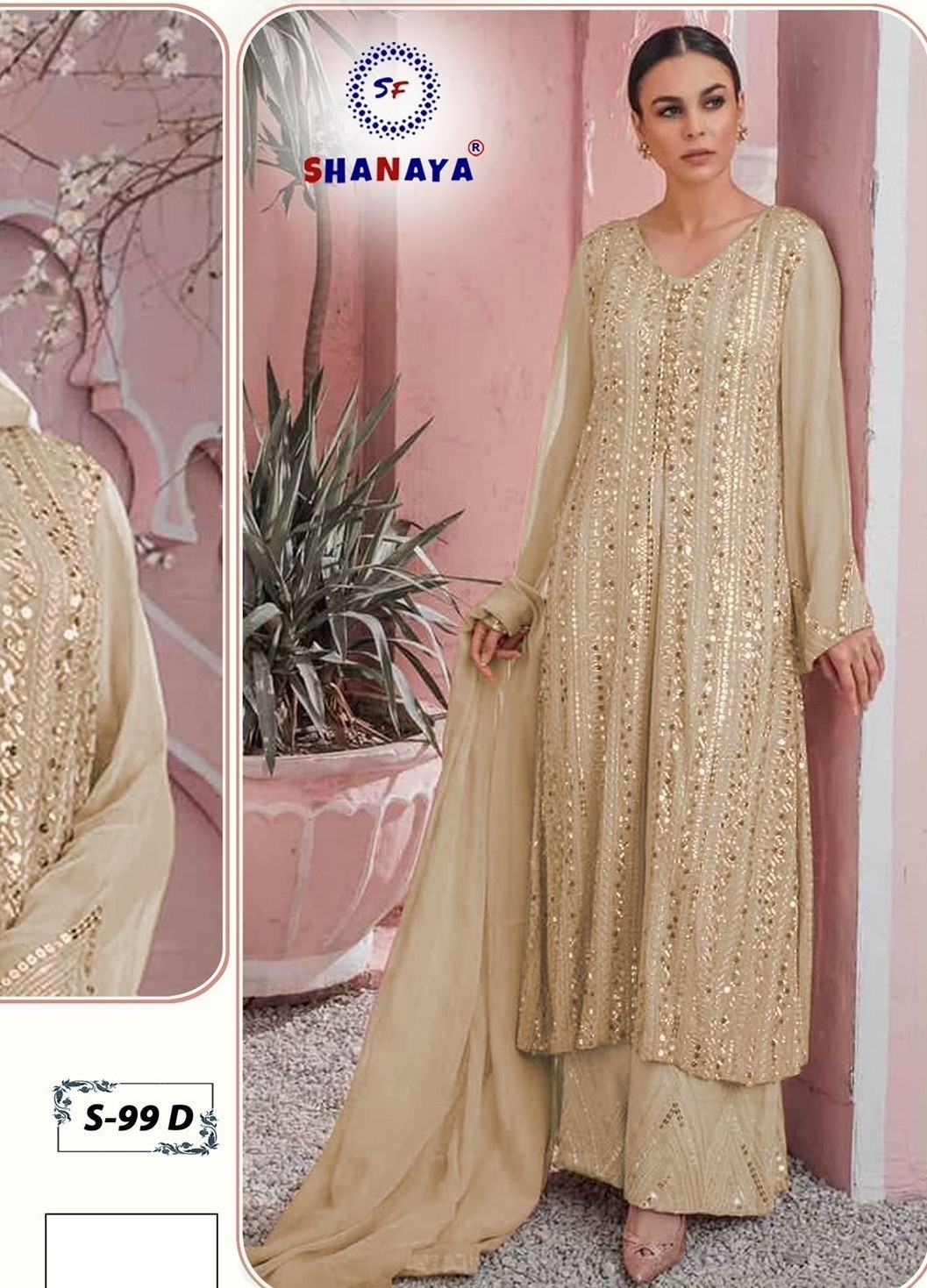 SHANAYA ROSE AYNOOR S 99 D EDITION PAKISTANI SUITS WHOLESALER DEALER