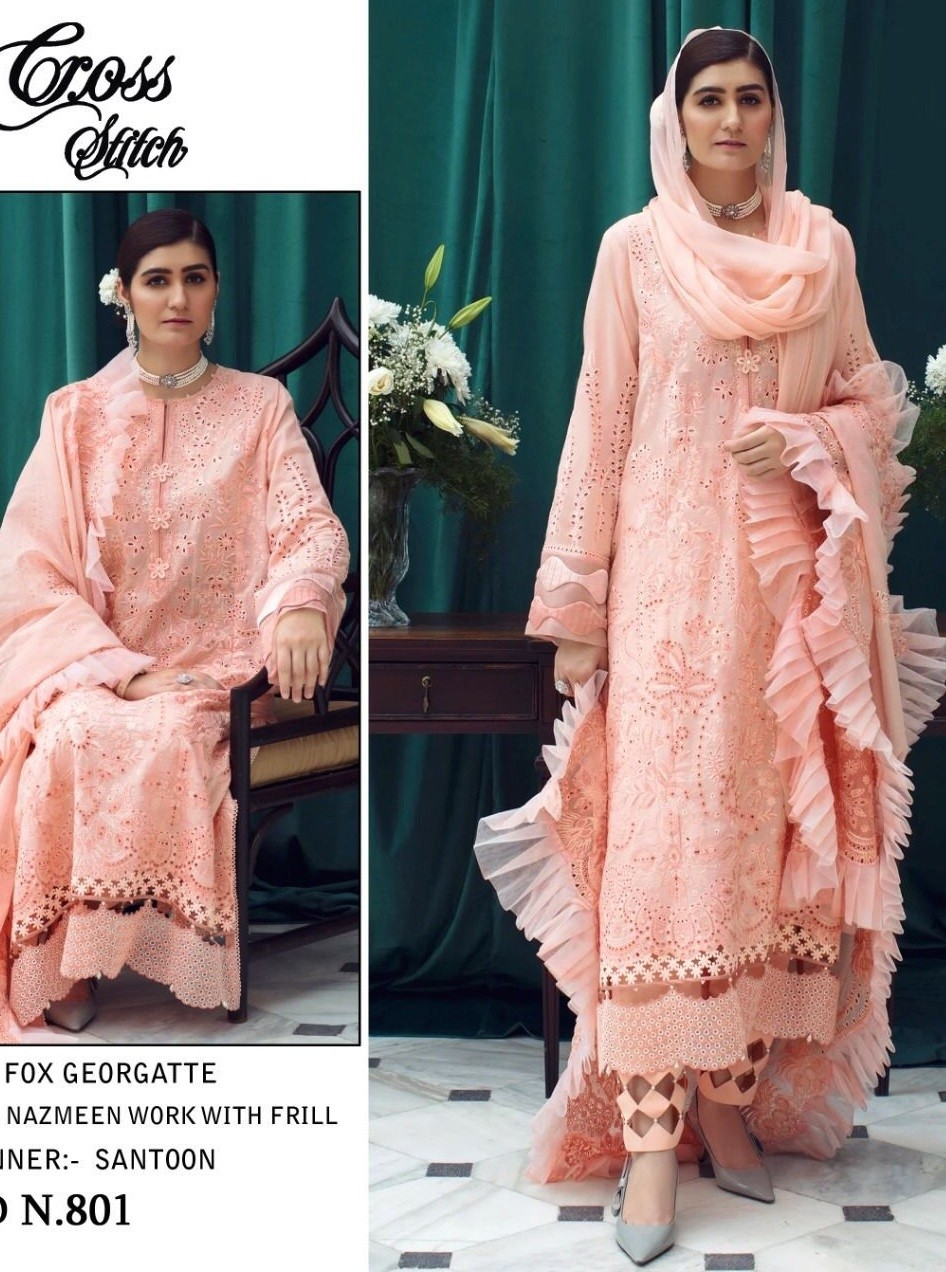 CROSS STITCH 801 LATEST DESIGNER SUITS