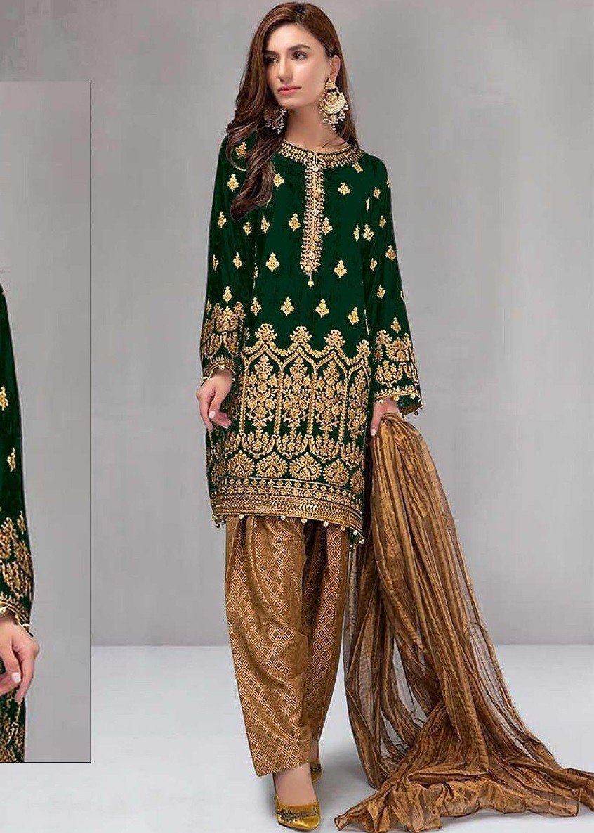 ZARQASH MARIYA B ROYAL SOIREE Z 2092 D GREEN LATEST SALWAR KAMEEZ