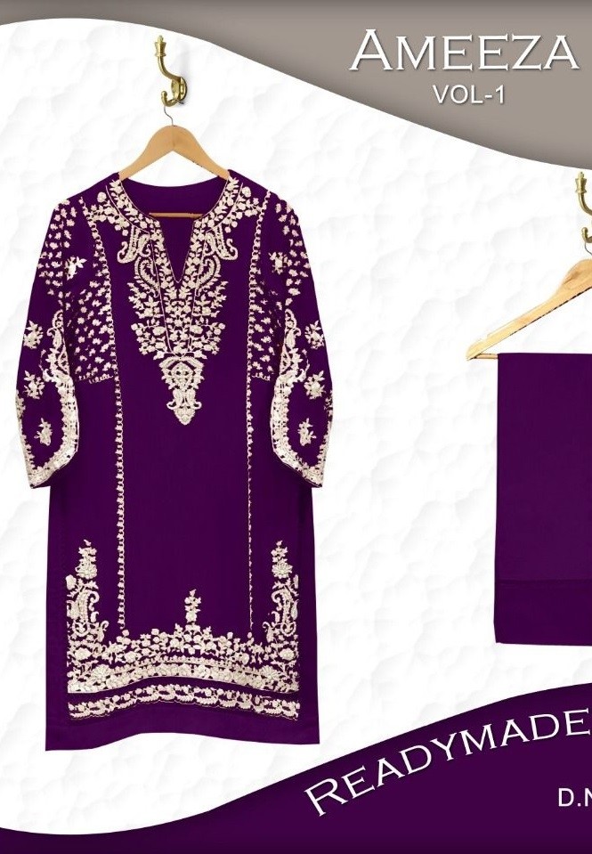 MEHBOOB TEX AMEEZA VOL 1 D NO 7773 E WINE READYMADE COLLECTION KURTIS BY ONLINE