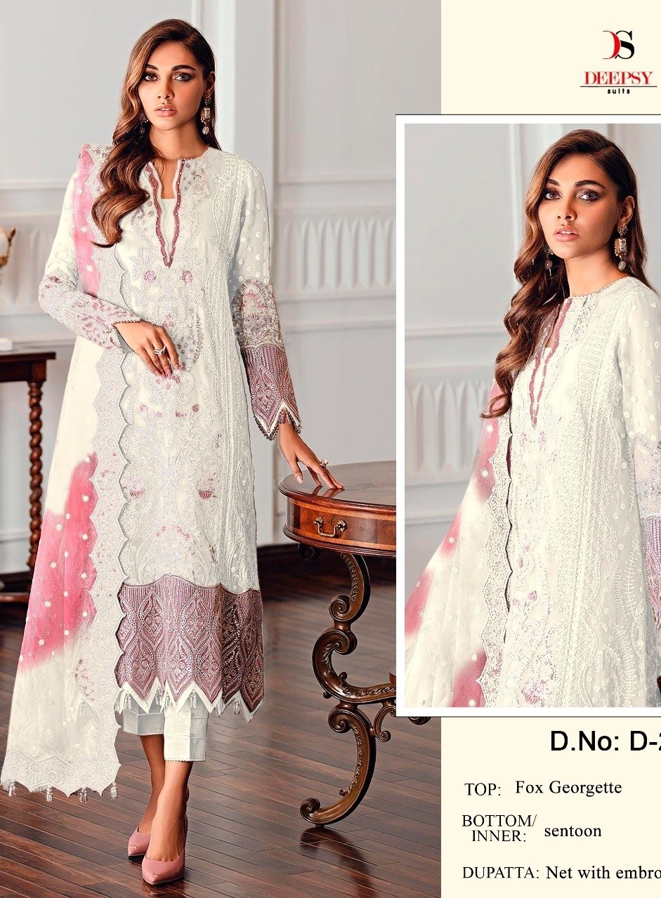 DEEPSY SUITS D 200D SALWAR KAMEEZ WHITE COLLECTION