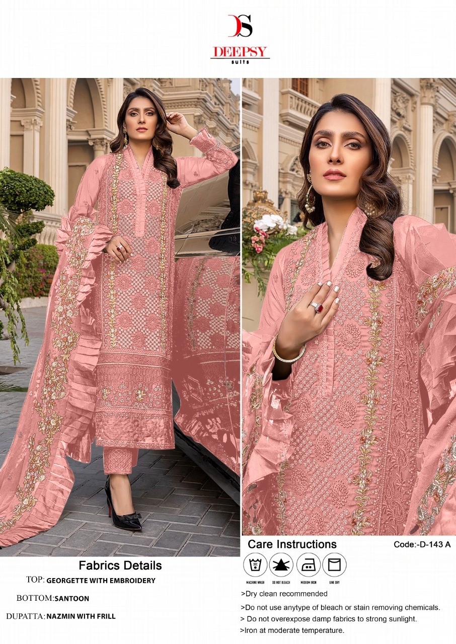 DEEPSY SUITS D 143 A PINK SALWAR KAMEEZ LATEST COLLECTION