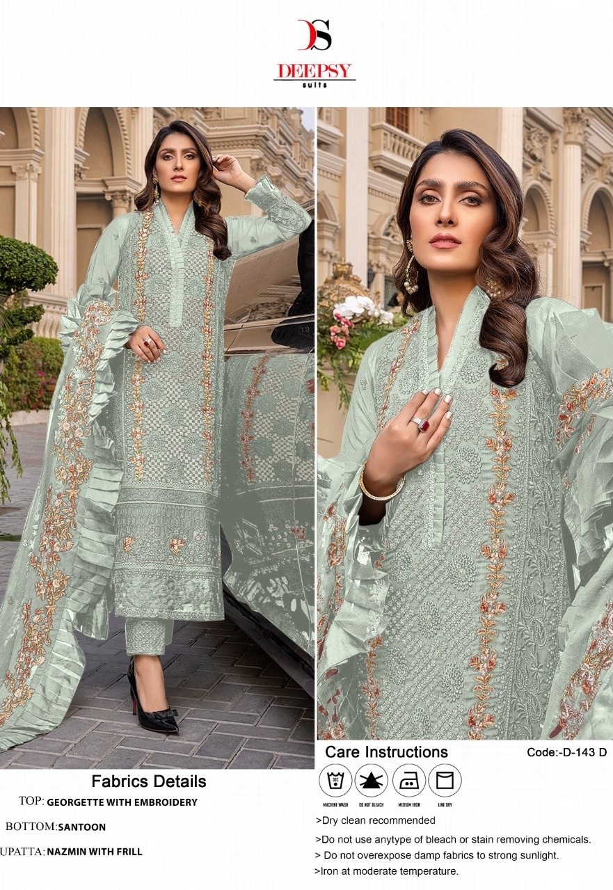 DEEPSY SUITS D 143 D PAKISTANI SUITS LATEST COLLECTION