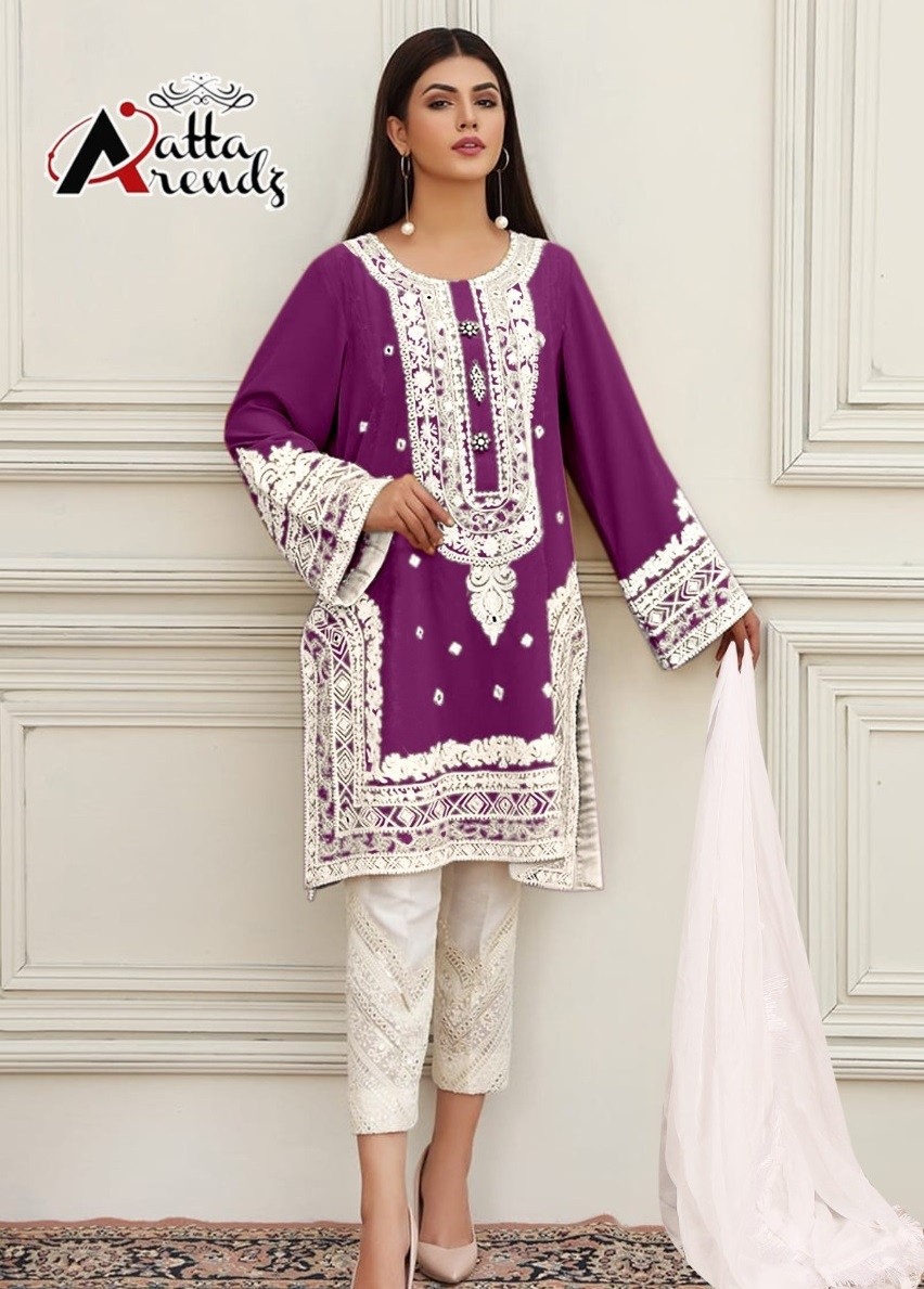 ATTA TRENDZ 2703 WINE LATEST PAKISTANI KURTIS ONLINE SHOPPING