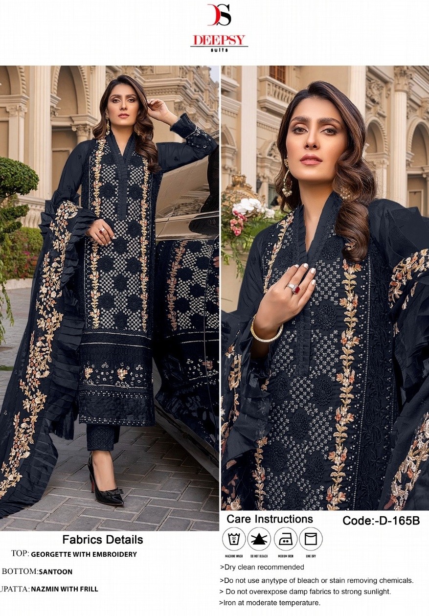 DEEPSY SUITS D 165B BLACK PAKISTANI SUITS COLLECTION WHOLESALE