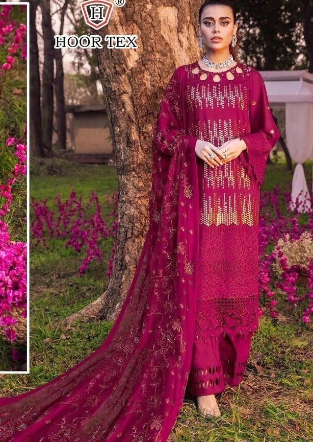 HOOR TEX H 03 PINK SALWAR KAMEEZ FOX GEORGETTE