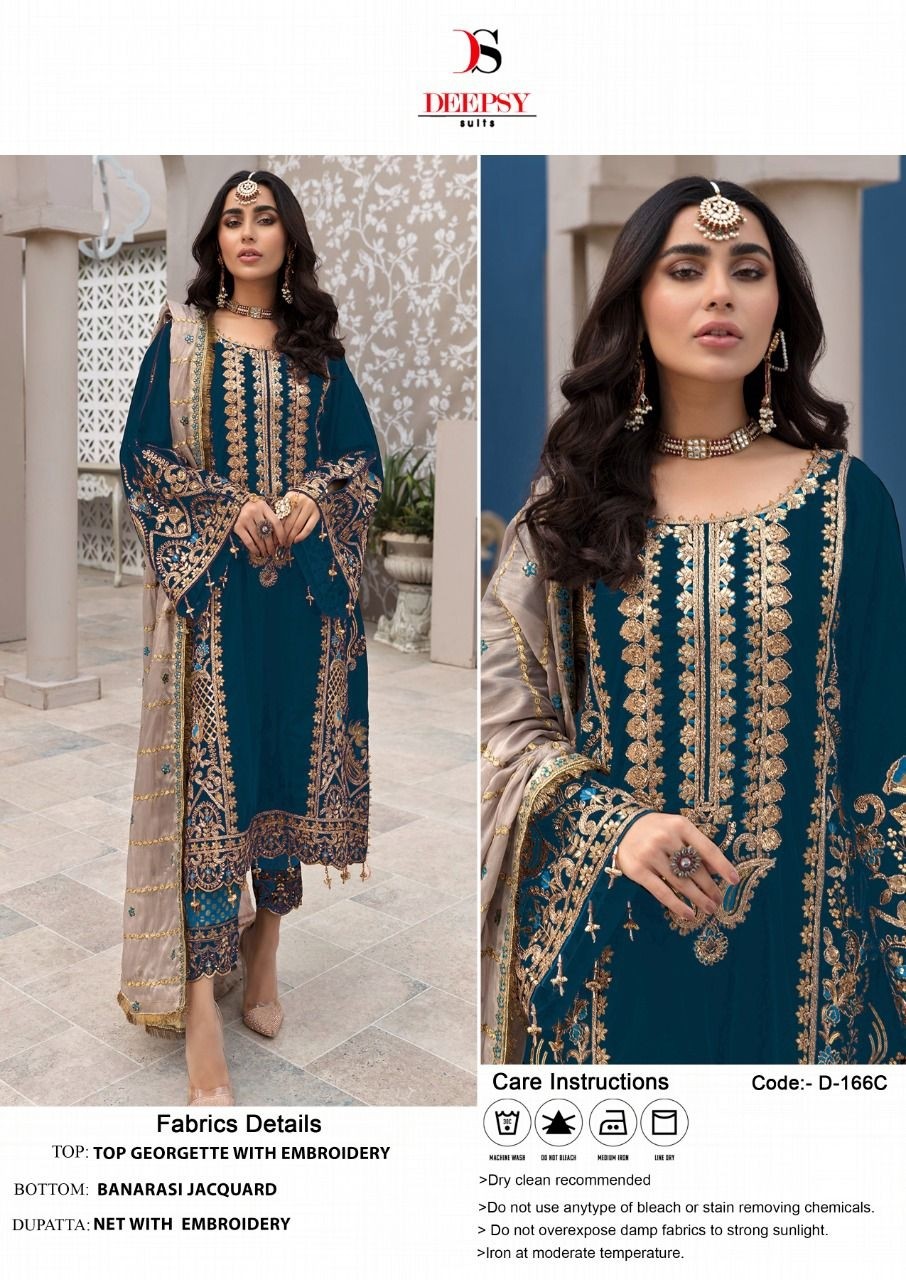 DEEPSY SUITS D 166C PAKISTANI DESIGNER SUITS SUPPLIER