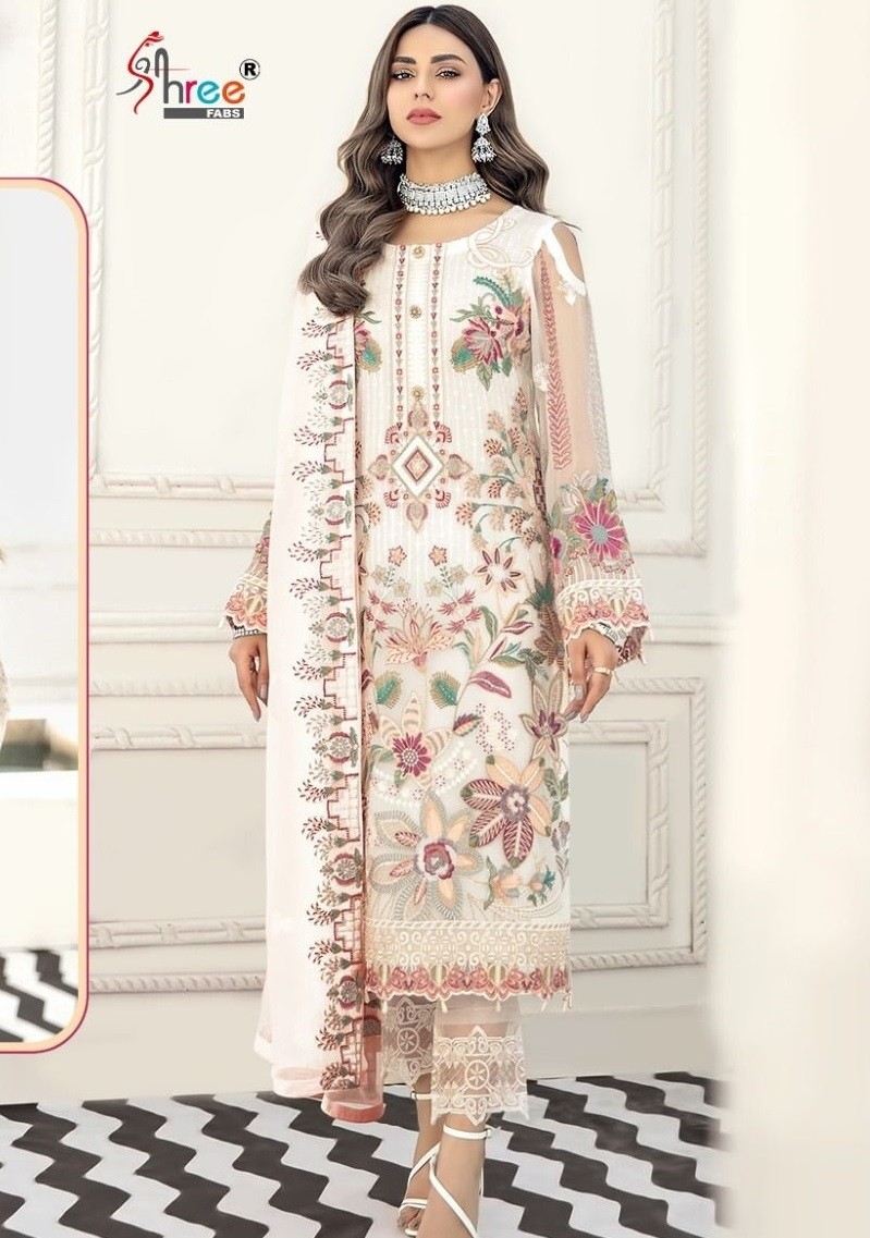 SHREE FABS K 1581 WHITE SUITS PAKISTANI NEW COLLECTION
