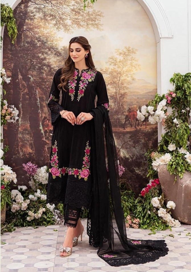 JOHRA TEX JT103 BLACK PAKISTANI SALWAR KAMEEZ SINGLE PIECE 