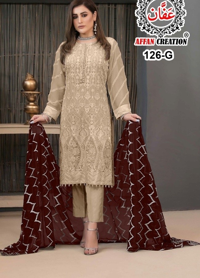 AFFAN CREATION 126 G PAKISTANI DRESS SINGLE ONILINE