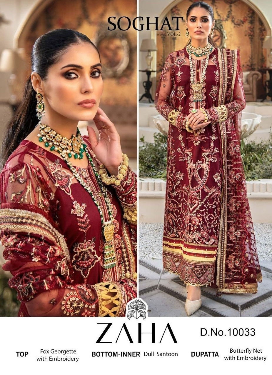 ZAHA 10033 SOGHAT VOL 2 PAKISTANI SUITS DEALER SINGLE