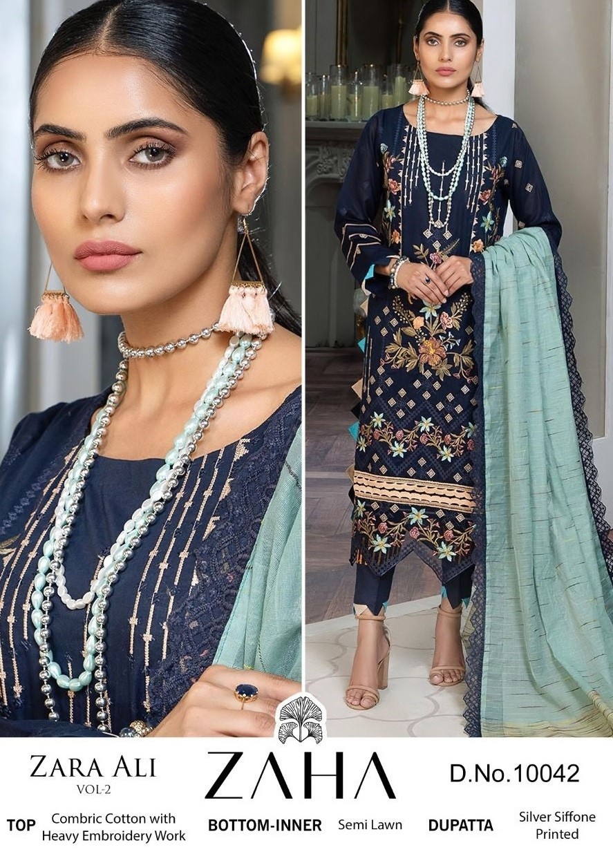 ZAHA 10042 ZARA ALI VOL 2 PAKISTANI SALWAR KAMEEZ WHOLESALE IN SURAT