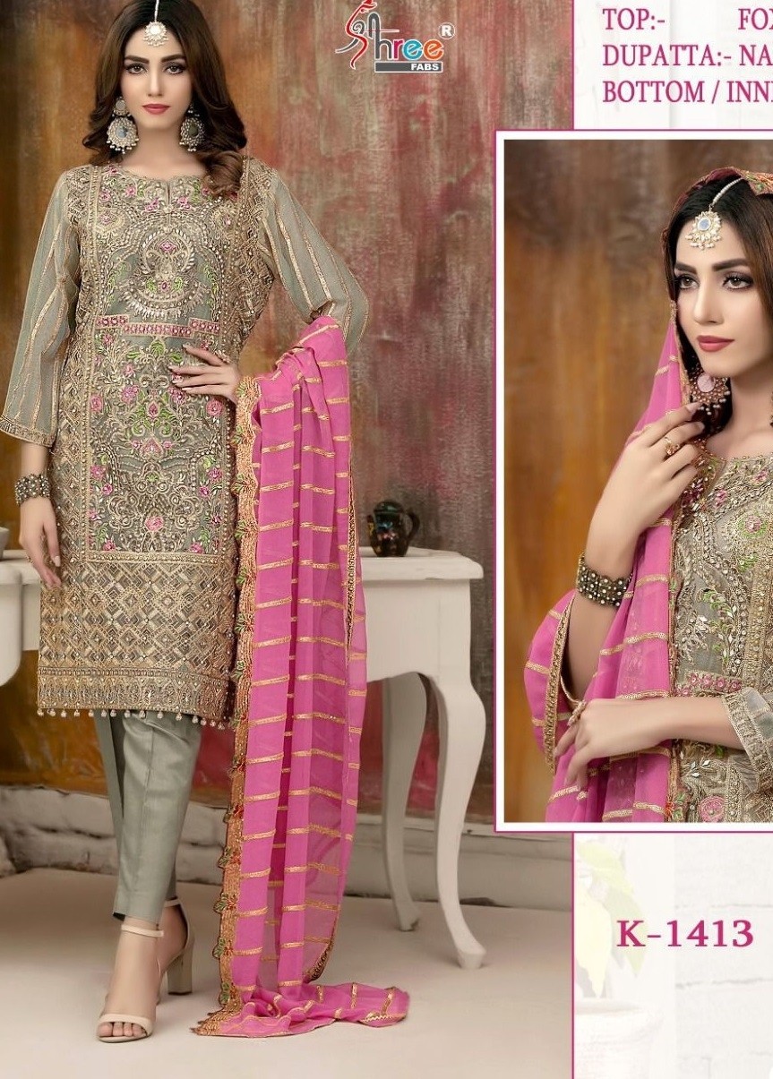 SHREE FABS K 1413 A PAKISTANI DESIGNER SUITS