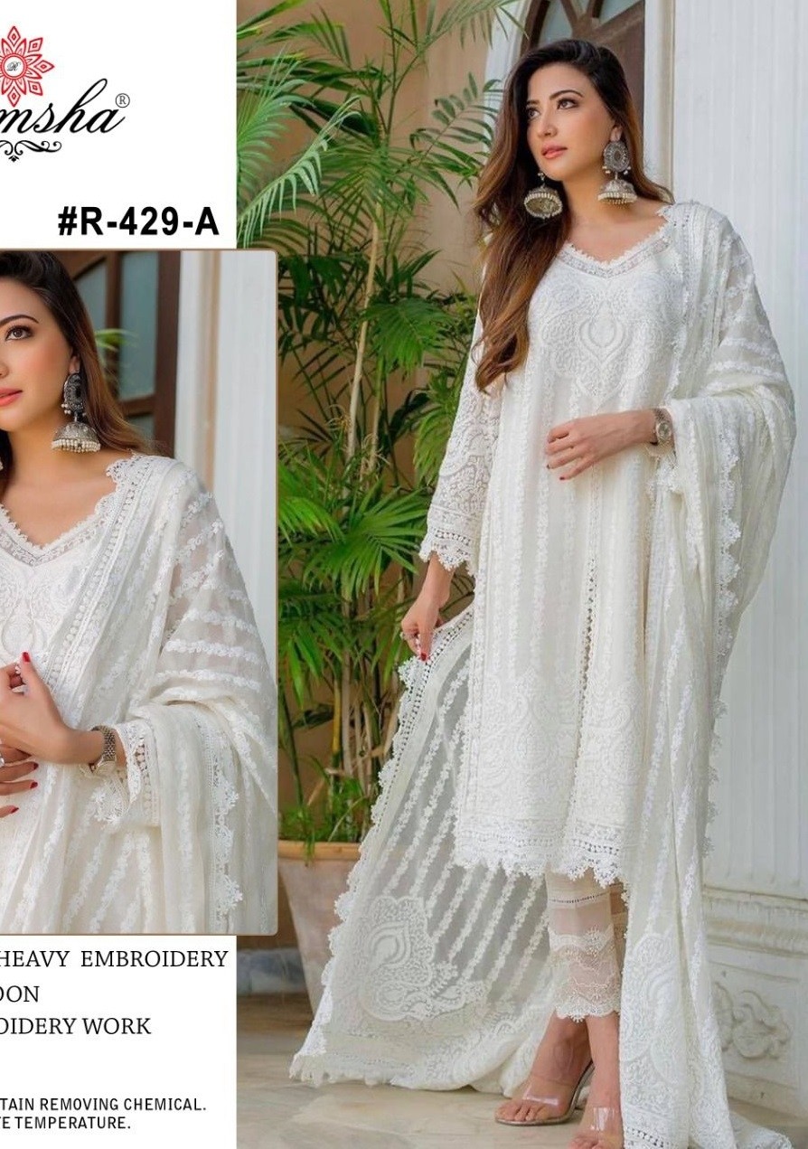 RAMSHA R 429 A PAKISTANI DESIGNER SUITS WHOLESALER