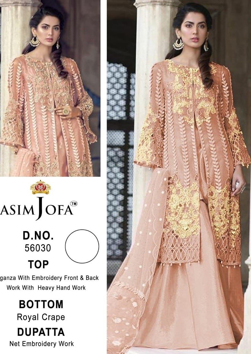 ASIM JOFA D-56030 SUPER HIT COLLECTION PAKISTANI SUITS ROYAl CRAPE 