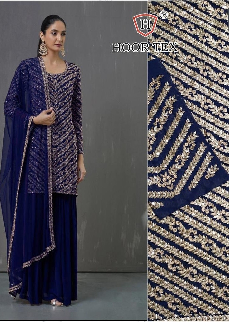 HOOR TEX 16012 D NAFIZA COLOUR GOLD VOL 16 BLUE PAKISTANI SALWAR KAMEEZ