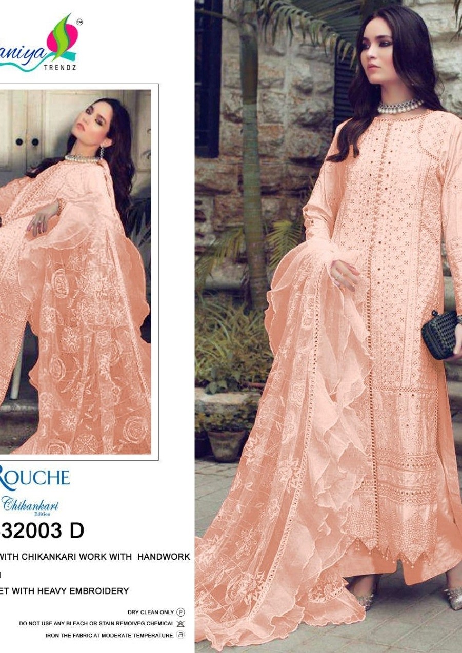 SANIYA TRENDZ ROUCHE 32003 D PREMIUM COLLECTION PAKISTANI SUITS