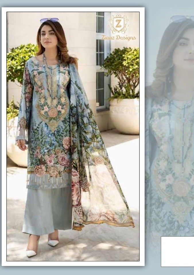 ZIAAZ DESIGNS 7773 BLISS VOL 4 SKYBLUE PAKISTANI DRESSES