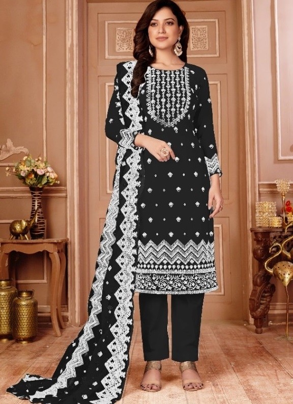 ASIM JOFA 56088 B BLACK DESIGNER KURTIS READYMADE NEW COLLECTION