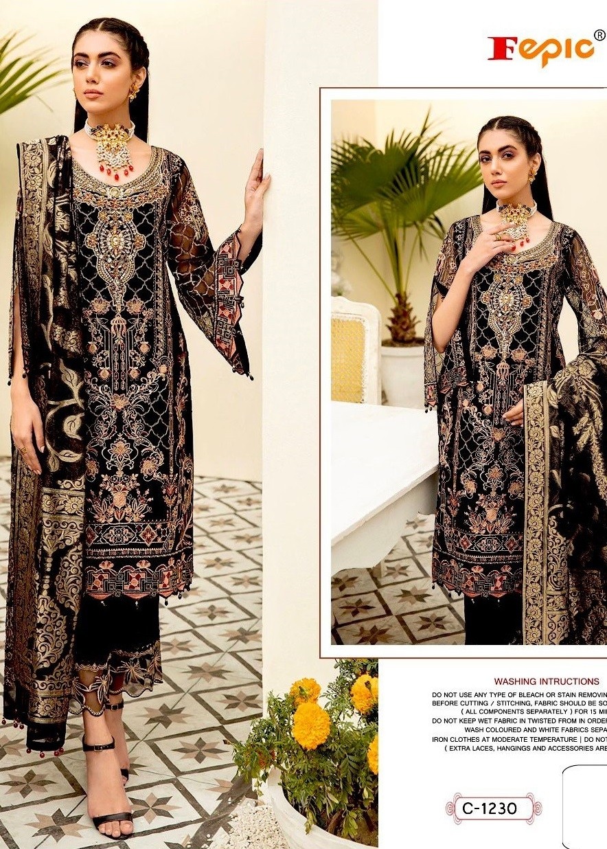 FEPIC ROSEMEEN C 1230 BLACK DRESS PAKISTANI SUITS SURAT