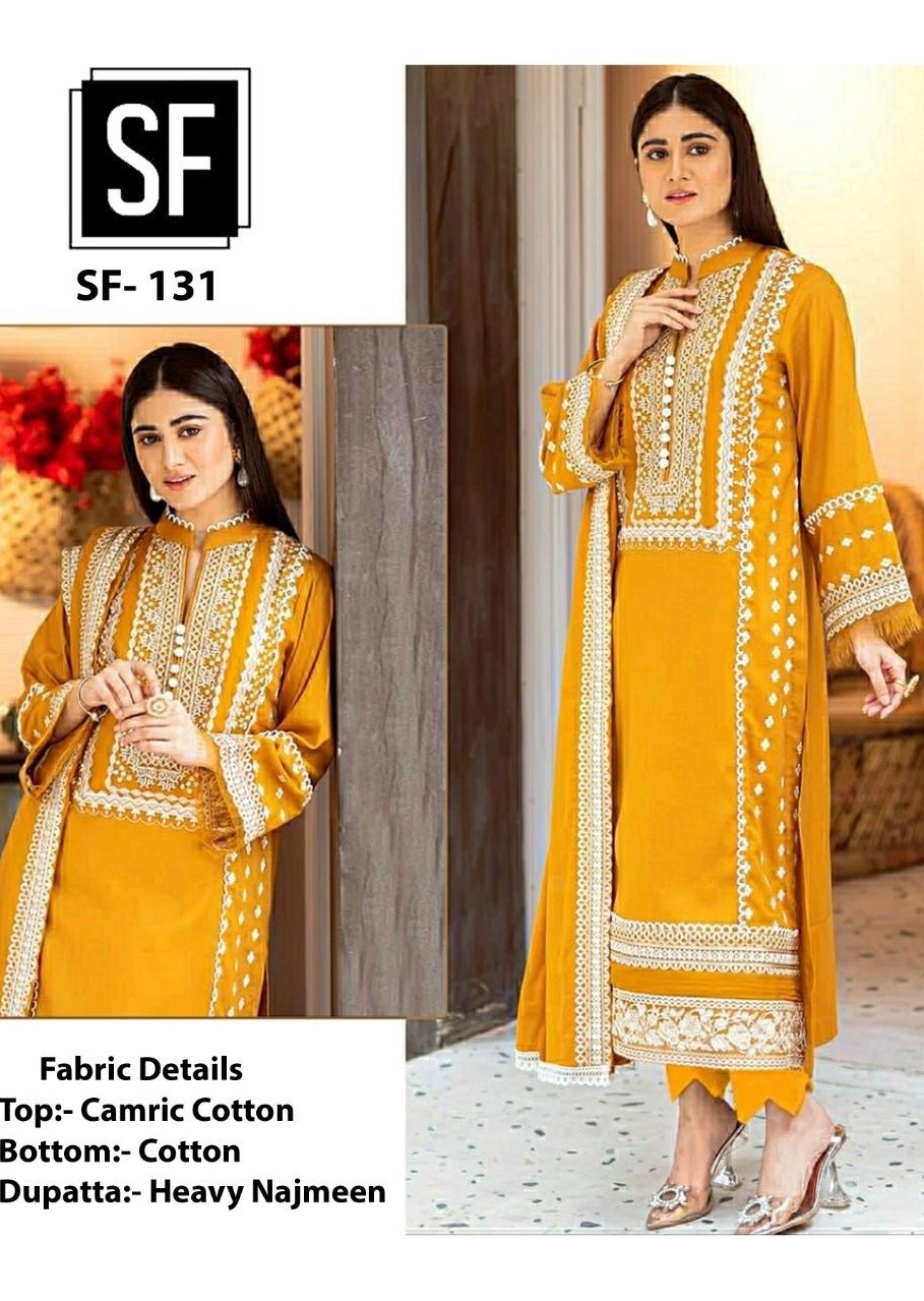 SF 131 YELLOW DRESS WHOLESALE PAKISTANI SUITS