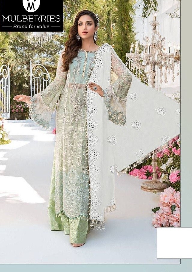 MULBERRIES MARIA B MBROIDERED PAKISTANI SUITS WHOLESALE SUPPLIER