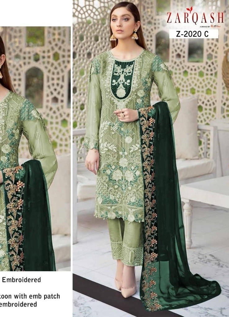 ZARQASH RAMSHA COLORS Z 2020 C GREEN SALWAR KAMEEZ SUPPLIER