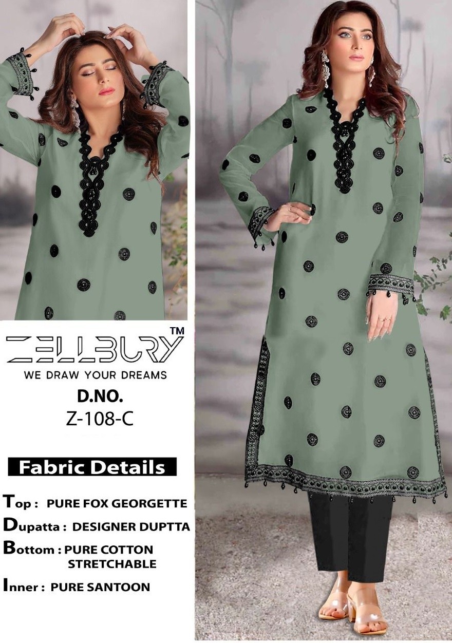 ZELLBURY Z 108 C PAKISTANI KURTIS ONLINE SINGLE