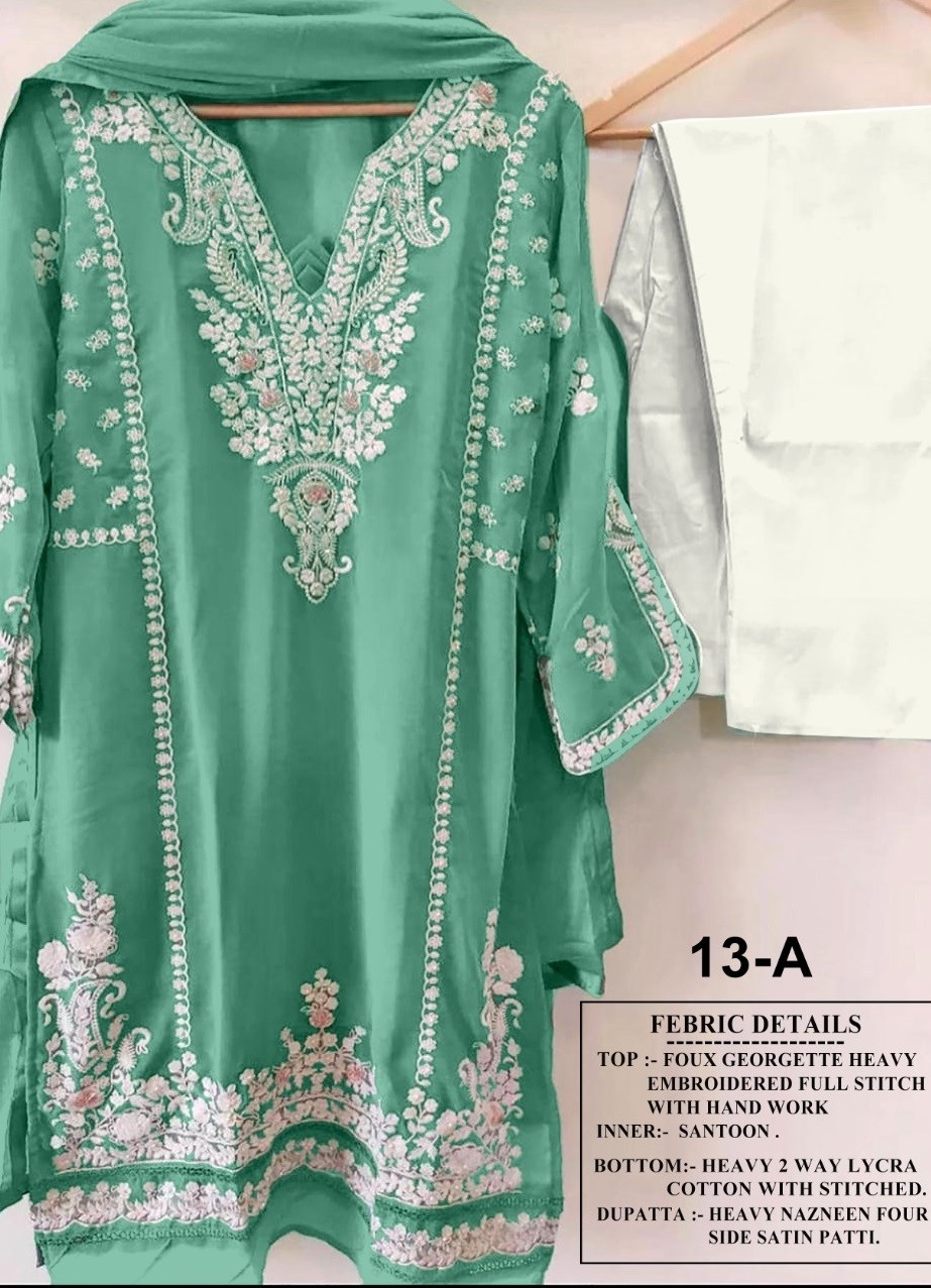 AARSH 13 A GREEN SINGLE KURTIS SURAT