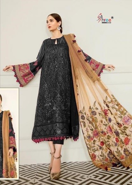 SHREE FABS S 160 D ROSE GOLD 4 BLACK PAKISTANI SUITS NEW COLLECTION 