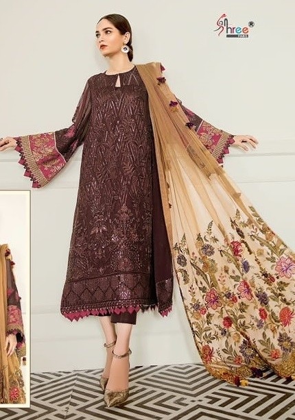 SHREE FABS S 160 E ROSE GOLD 4 PAKISTANI SUITS NEW COLLECTION 