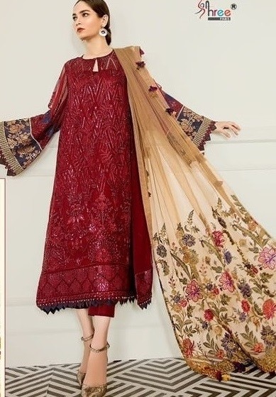 SHREE FABS S 160 B ROSE GOLD 4 PAKISTANI SUITS COLLECTION 