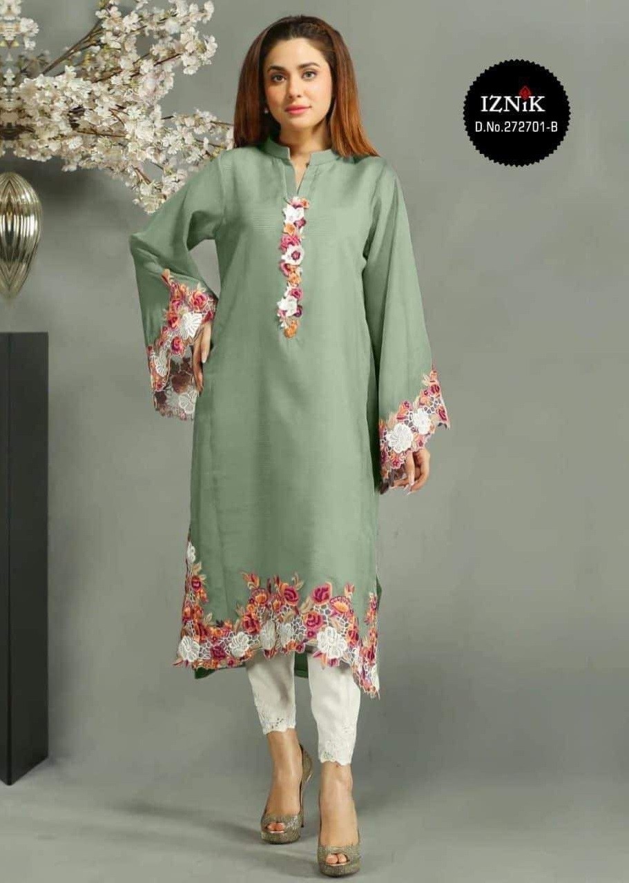 IZNIK 272701 A TO 272701 D KURTIS LATEST COLLECTION SINGLE