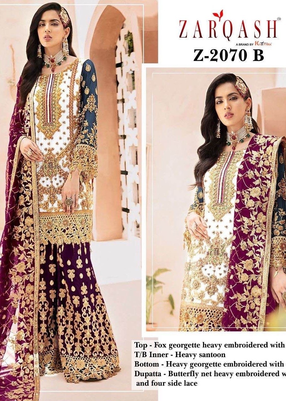 ZARQASH ADANS HITS 2 Z 2070 B SALWAR SUITS SINGLE PIECE SURAT